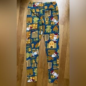 LuLaRoe Christmas Santa Leggings One Size